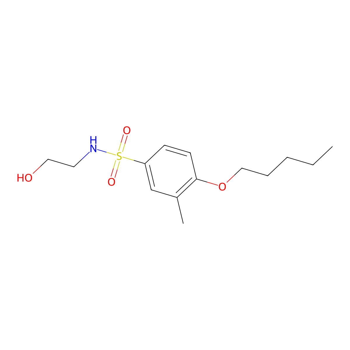 (2-Hydroxyethyl)[(3-methyl-4-pentyloxyphenyl)sulfonyl]amine molecular structure, CAS 1206136-22-2