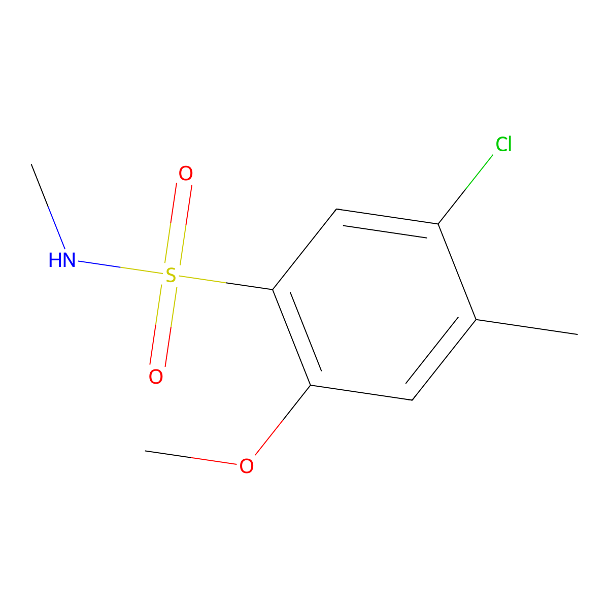 5-chloro-2-methoxy-N,4-dimethylbenzenesulfonamide molecular structure, CAS 1206136-49-3