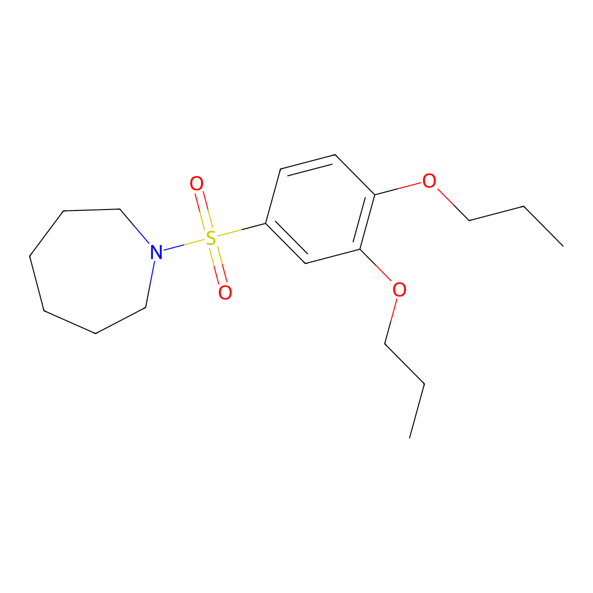 1-(3,4-Dipropoxybenzenesulfonyl)azepane molecular structure, CAS 1206136-72-2