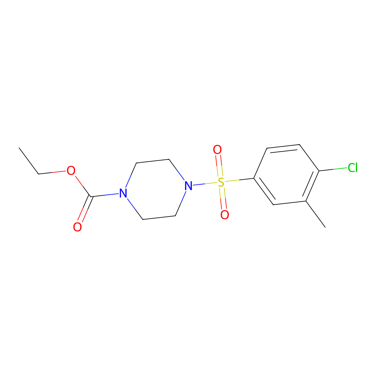 Ethyl 4-[(4-chloro-3-methylphenyl)sulfonyl]piperazinecarboxylate molecular structure, CAS 1206136-78-8