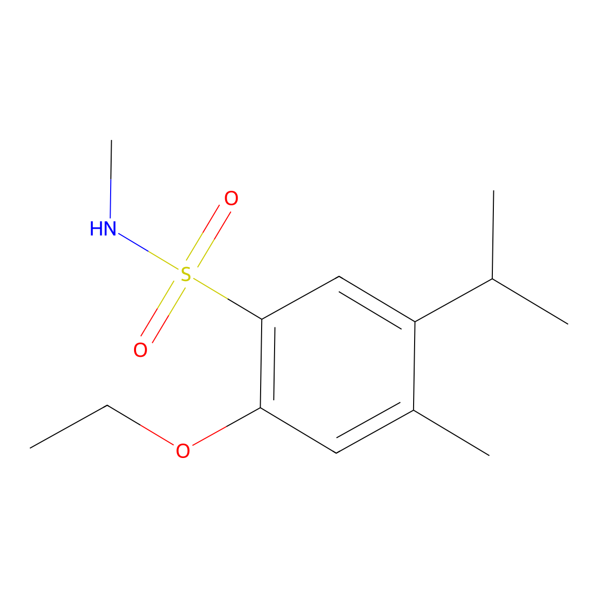 {[2-Ethoxy-4-methyl-5-(methylethyl)phenyl]sulfonyl}methylamine molecular structure, CAS 1206136-79-9