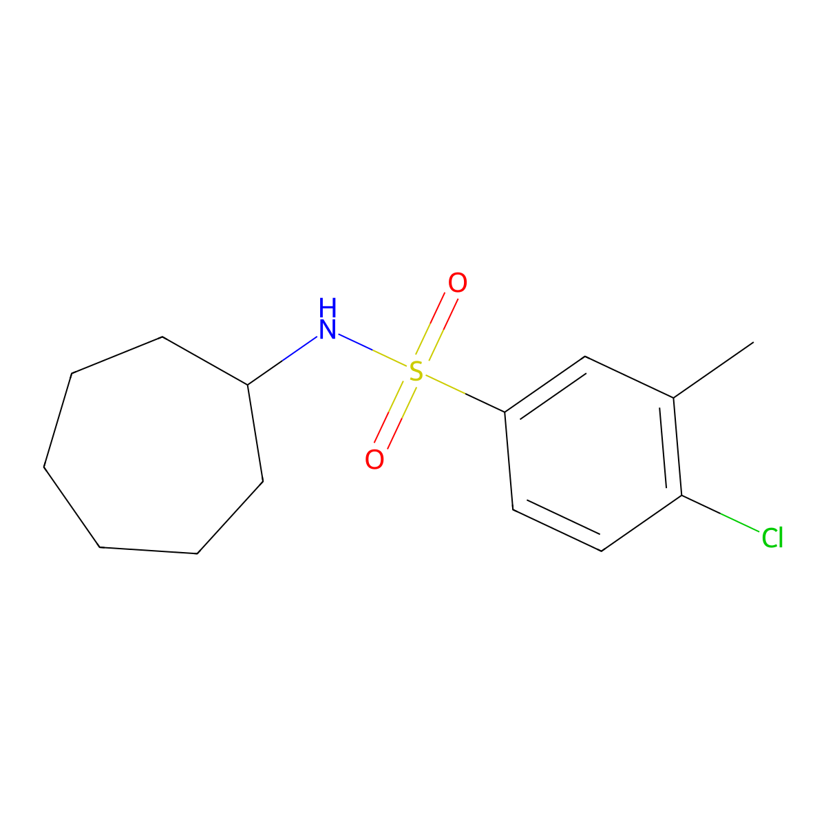 [(4-Chloro-3-methylphenyl)sulfonyl]cycloheptylamine molecular structure, CAS 1206138-00-2