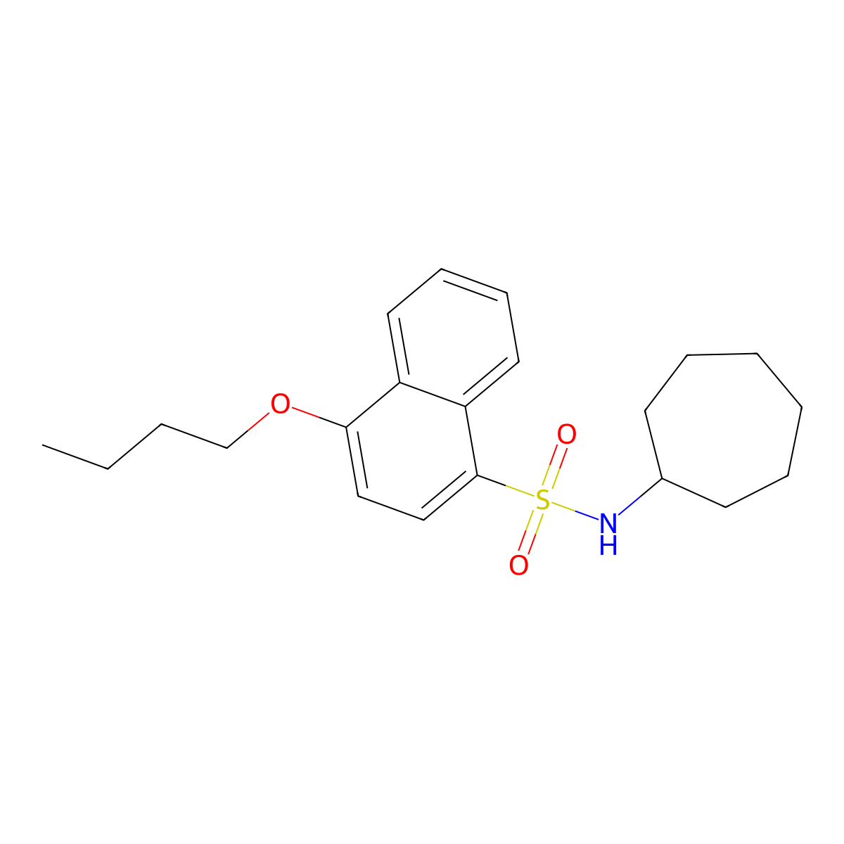 [(4-Butoxynaphthyl)sulfonyl]cycloheptylamine molecular structure, CAS 1206138-12-6