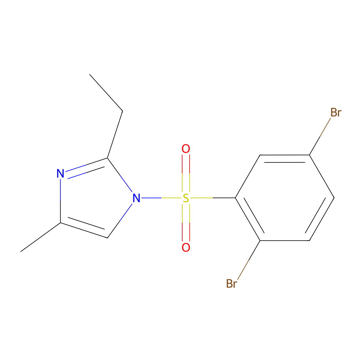 1,4-Dibromo-2-[(2-ethyl-4-methylimidazolyl)sulfonyl]benzene molecular structure, CAS 1206138-30-8