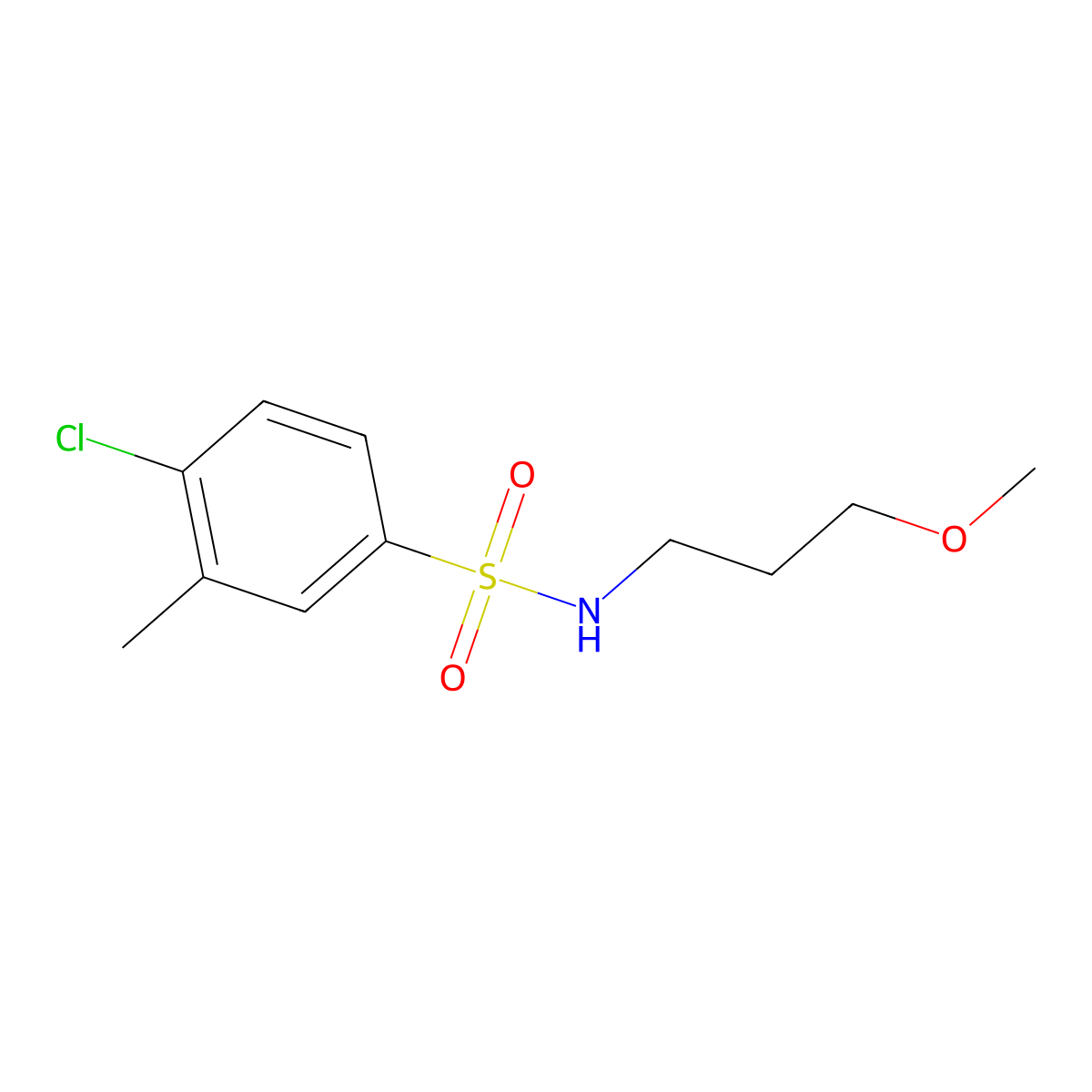 4-chloro-N-(3-methoxypropyl)-3-methylbenzenesulfonamide molecular structure, CAS 1206138-35-3