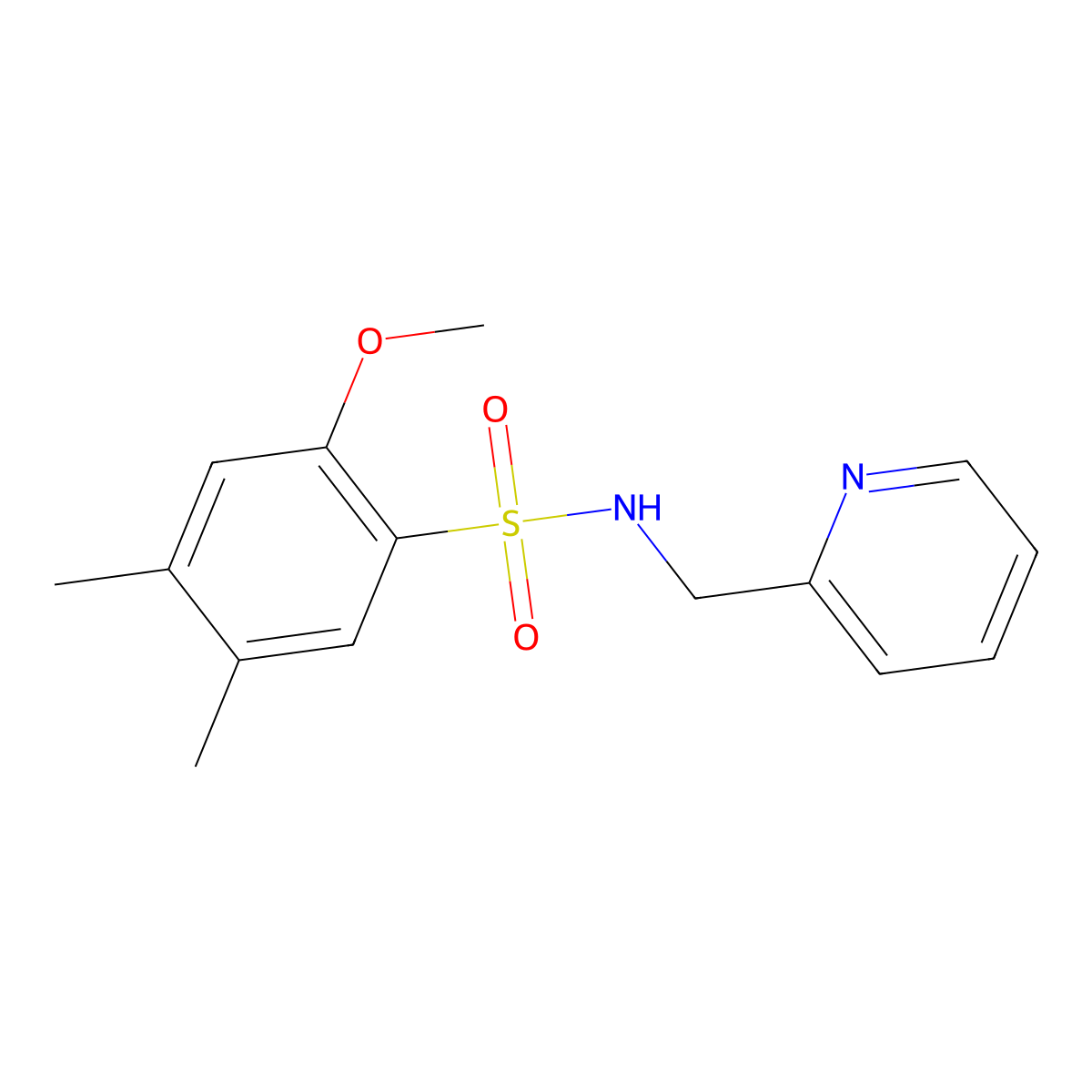 2-methoxy-4,5-dimethyl-N-(2-pyridinylmethyl)benzenesulfonamide molecular structure, CAS 1206138-42-2