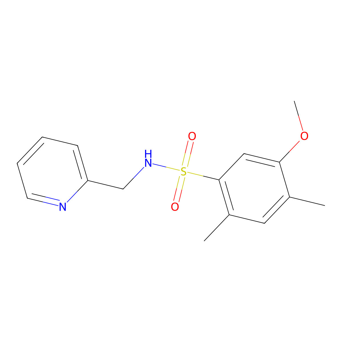 5-methoxy-2,4-dimethyl-N-(2-pyridinylmethyl)benzenesulfonamide molecular structure, CAS 1206138-50-2