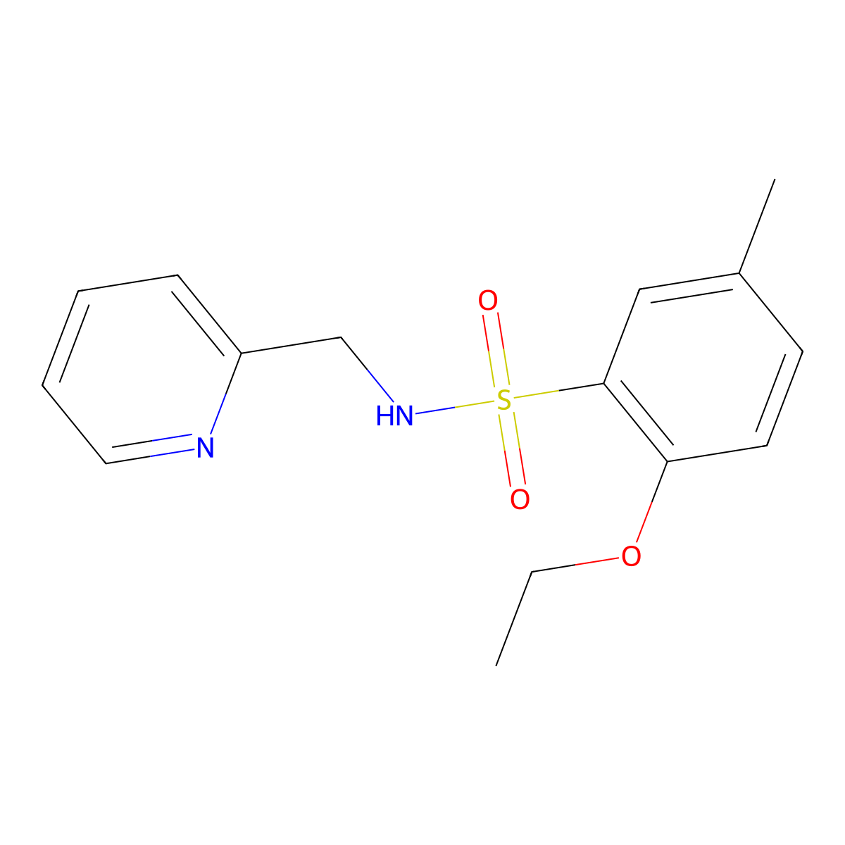 2-ethoxy-5-methyl-N-(2-pyridinylmethyl)benzenesulfonamide molecular structure, CAS 1206138-55-7