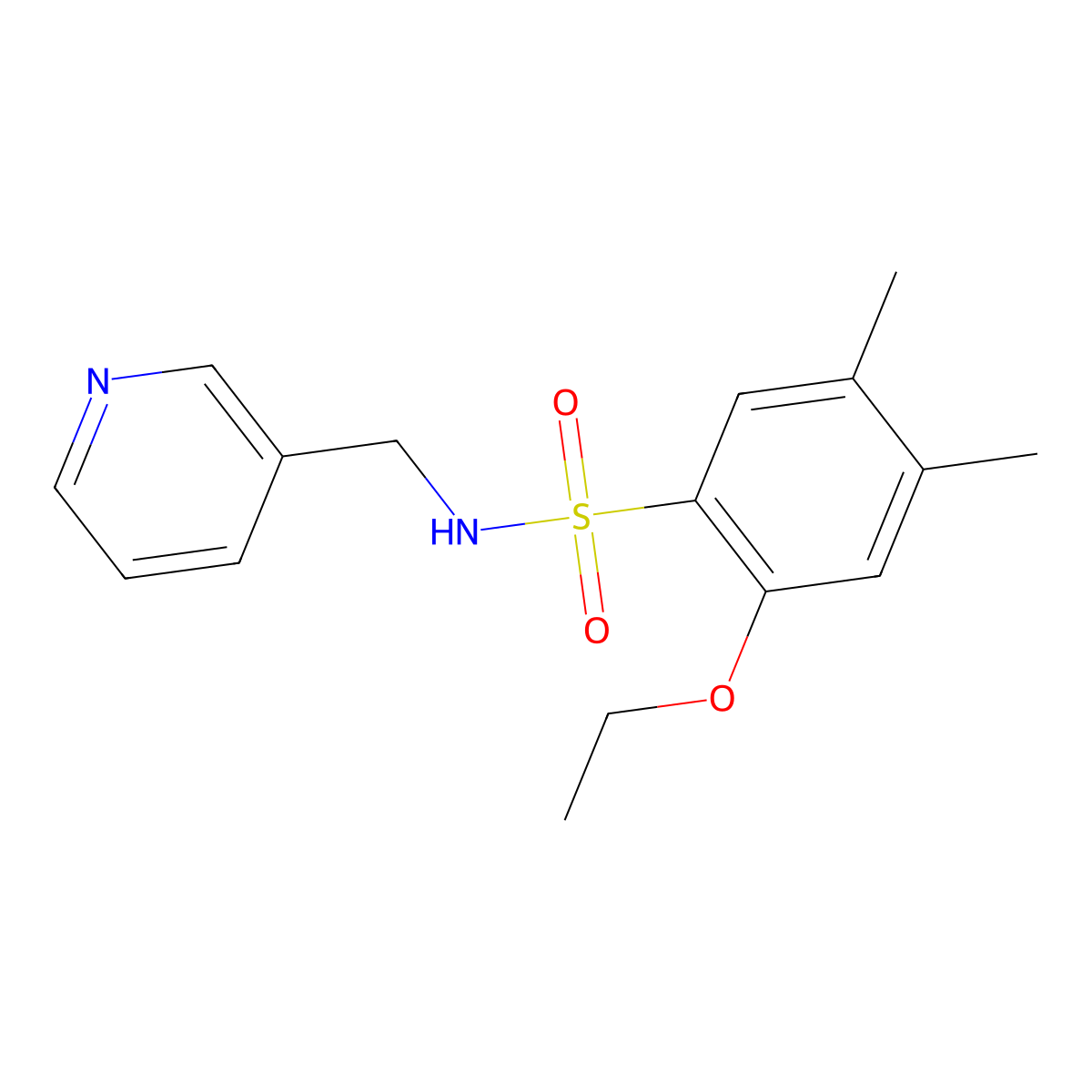 2-ethoxy-4,5-dimethyl-N-(3-pyridinylmethyl)benzenesulfonamide molecular structure, CAS 1206139-02-7