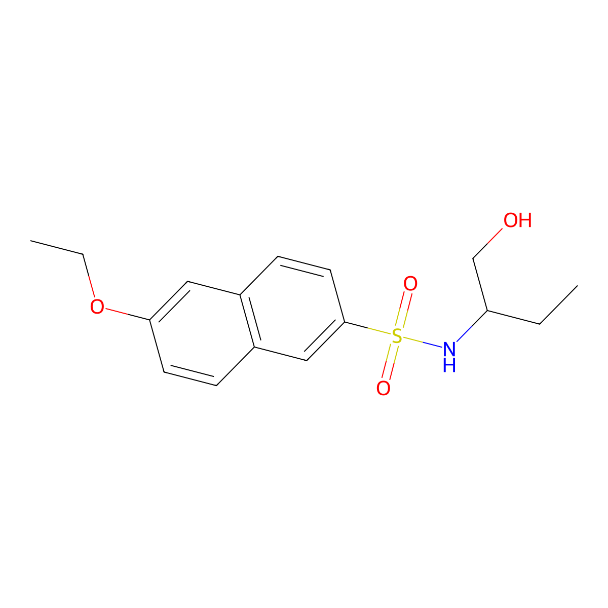 6-ethoxy-N-[1-(hydroxymethyl)propyl]-2-naphthalenesulfonamide molecular structure, CAS 1206140-52-4