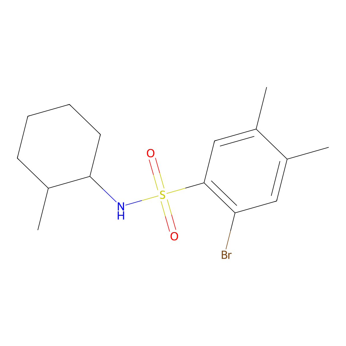 [(2-Bromo-4,5-dimethylphenyl)sulfonyl](2-methylcyclohexyl)amine molecular structure, CAS 1206141-64-1