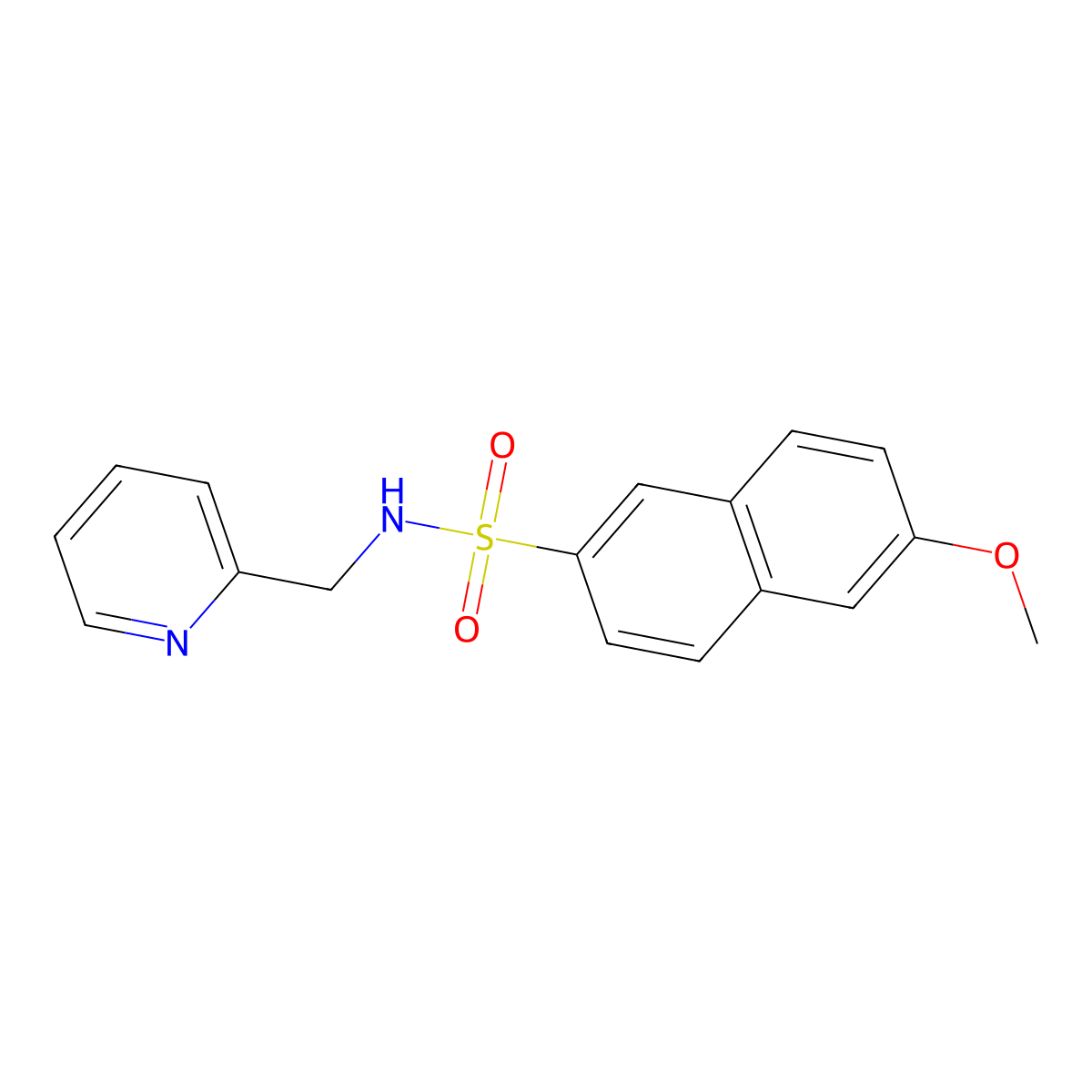 6-methoxy-N-(2-pyridinylmethyl)-2-naphthalenesulfonamide molecular structure, CAS 1206142-11-1