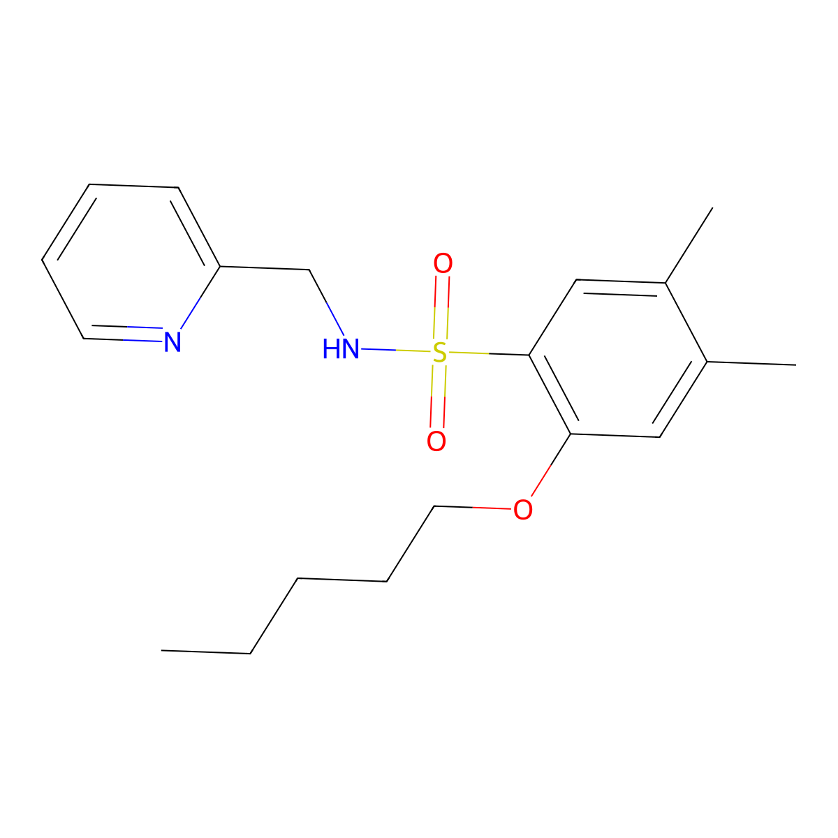 [(4,5-Dimethyl-2-pentyloxyphenyl)sulfonyl](2-pyridylmethyl)amine molecular structure, CAS 1206142-22-4