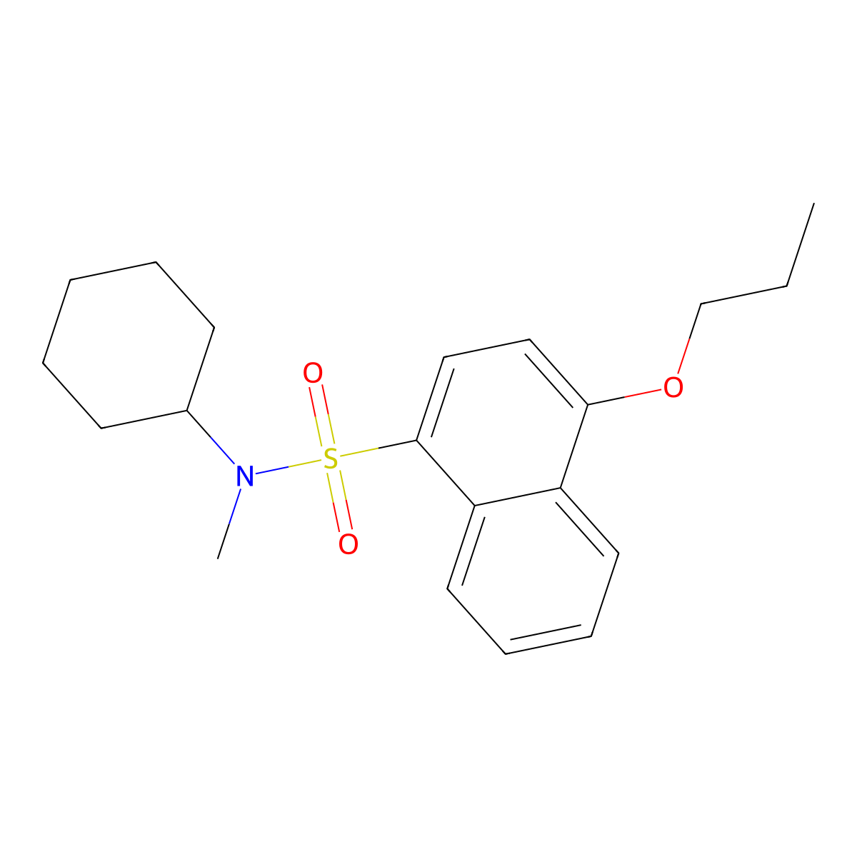 Cyclohexylmethyl[(4-propoxynaphthyl)sulfonyl]amine molecular structure, CAS 1206142-27-9