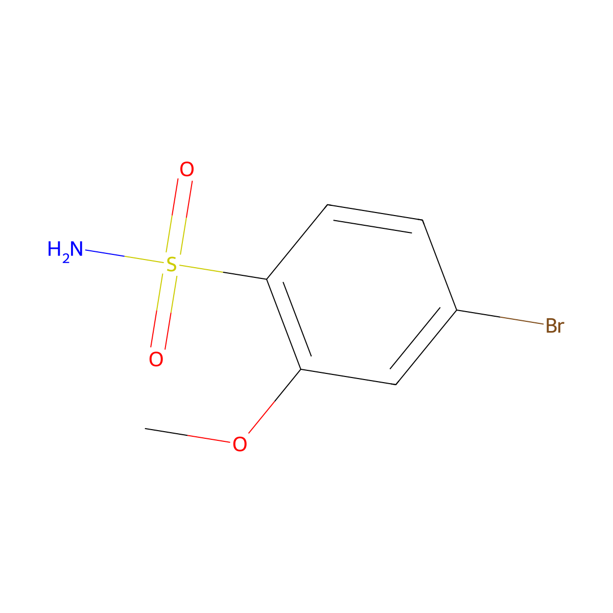 4-Bromo-2-methoxybenzenesulfonamide molecular structure, CAS 1206143-12-5
