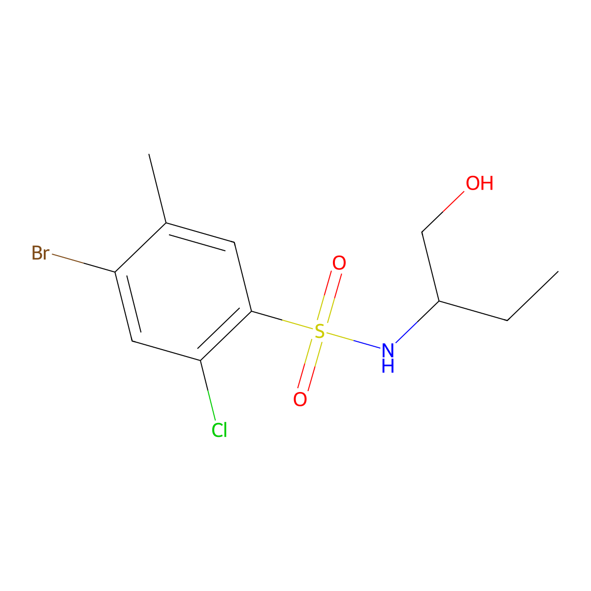 [(4-Bromo-2-chloro-5-methylphenyl)sulfonyl](1-ethyl-2-hydroxyethyl)amine molecular structure, CAS 1206143-26-1