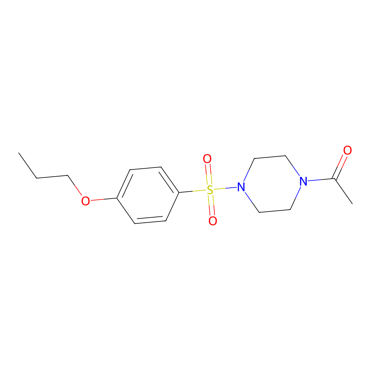 1-Acetyl-4-[(4-propoxyphenyl)sulfonyl]piperazine molecular structure, CAS 1206143-37-4