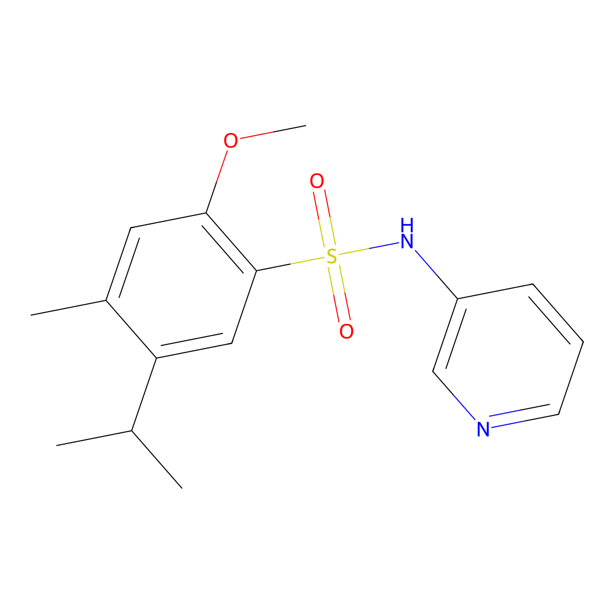 {[2-Methoxy-4-methyl-5-(methylethyl)phenyl]sulfonyl}-3-pyridylamine molecular structure, CAS 1206143-91-0