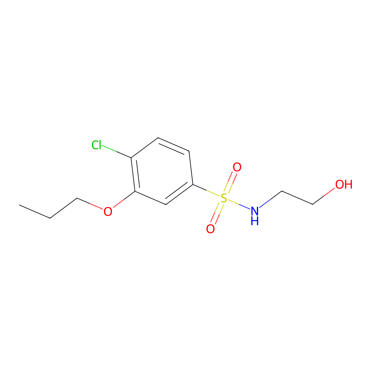 [(4-Chloro-3-propoxyphenyl)sulfonyl](2-hydroxyethyl)amine molecular structure, CAS 1206143-97-6