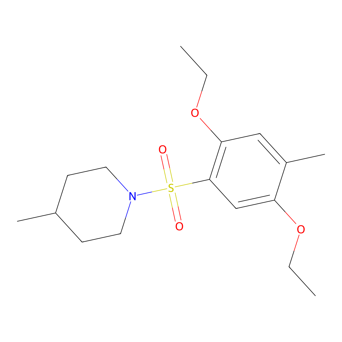 1-[(2,5-Diethoxy-4-methylphenyl)sulfonyl]-4-methylpiperidine molecular structure, CAS 1206144-01-5