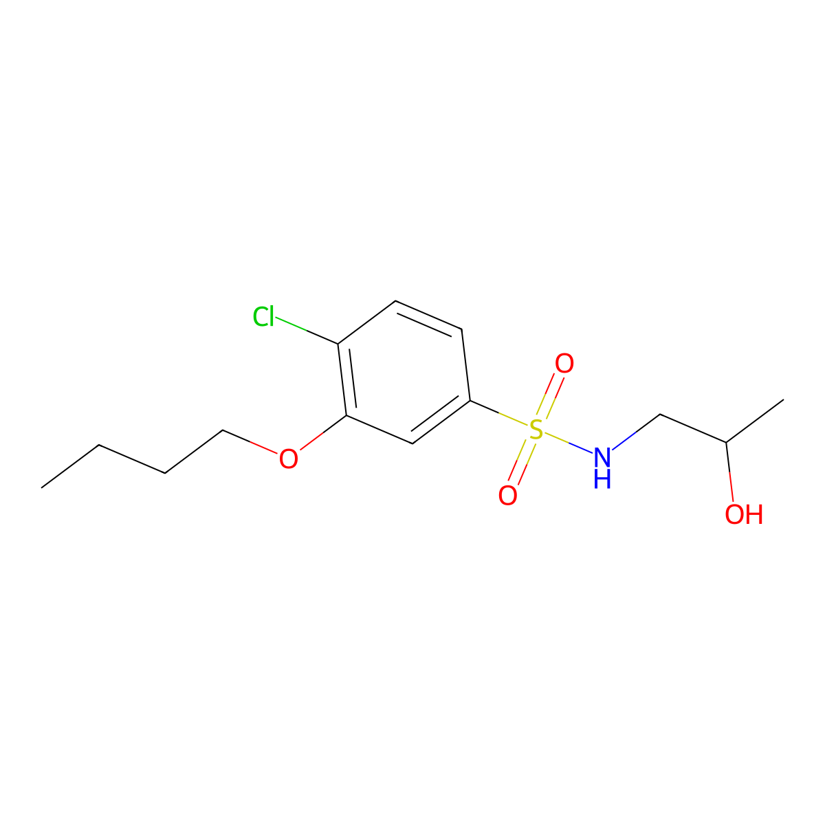 [(3-Butoxy-4-chlorophenyl)sulfonyl](2-hydroxypropyl)amine molecular structure, CAS 1206144-03-7