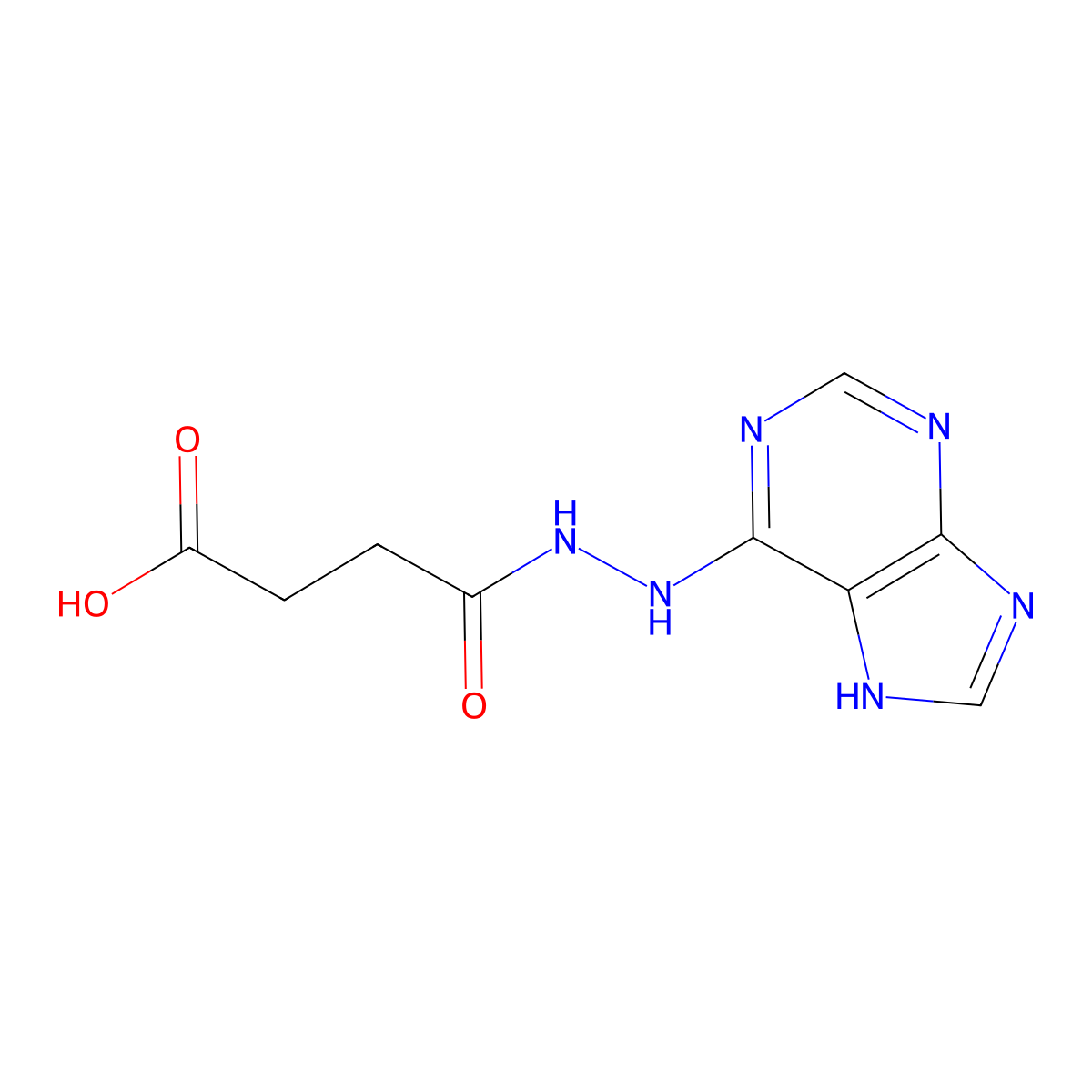 4-oxo-4-[2-(9H-purin-6-yl)hydrazinyl]butanoic acid molecular structure, CAS 1206144-70-8