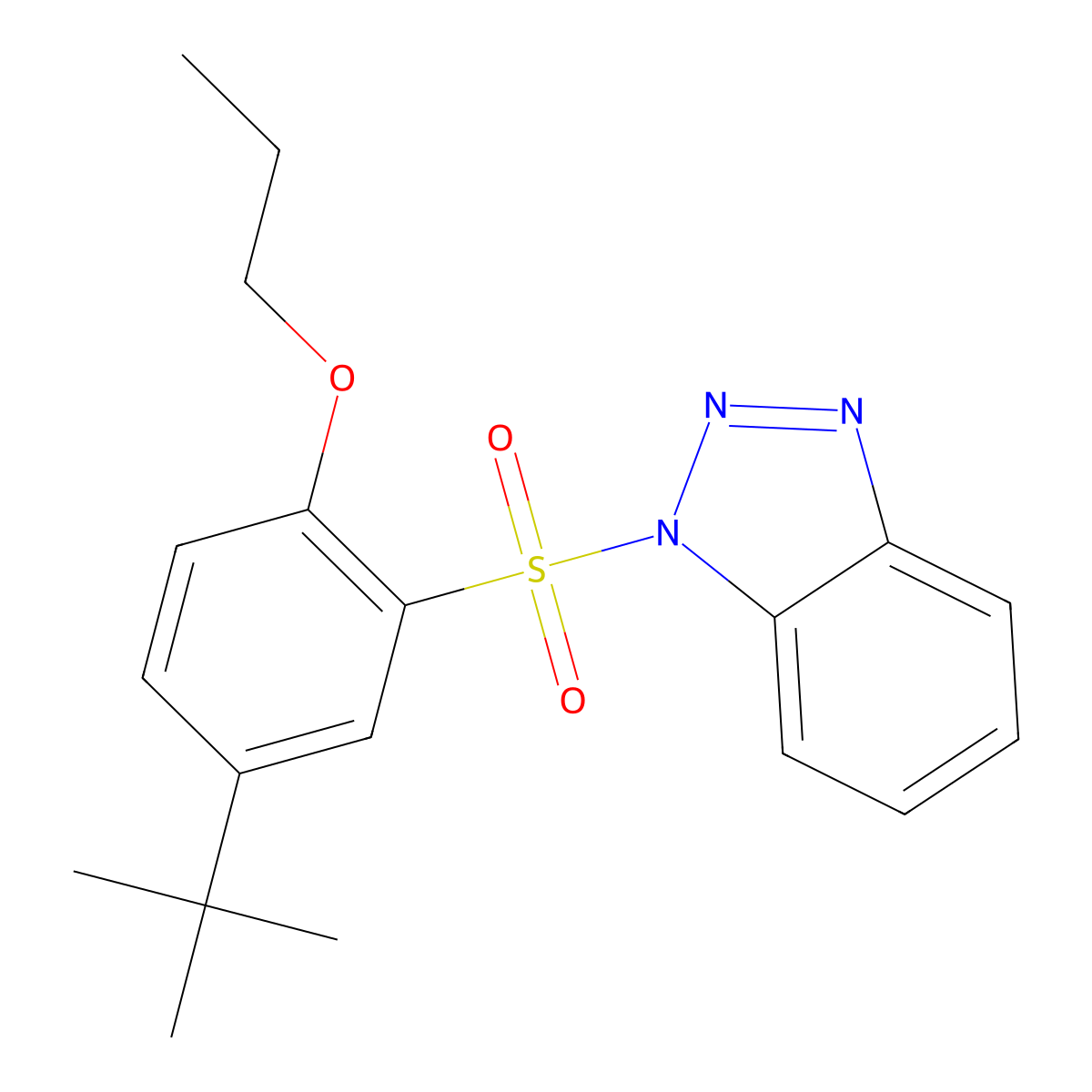 1-(5-Tert-butyl-2-propoxyphenyl)sulfonylbenzotriazole molecular structure, CAS 1206146-99-7