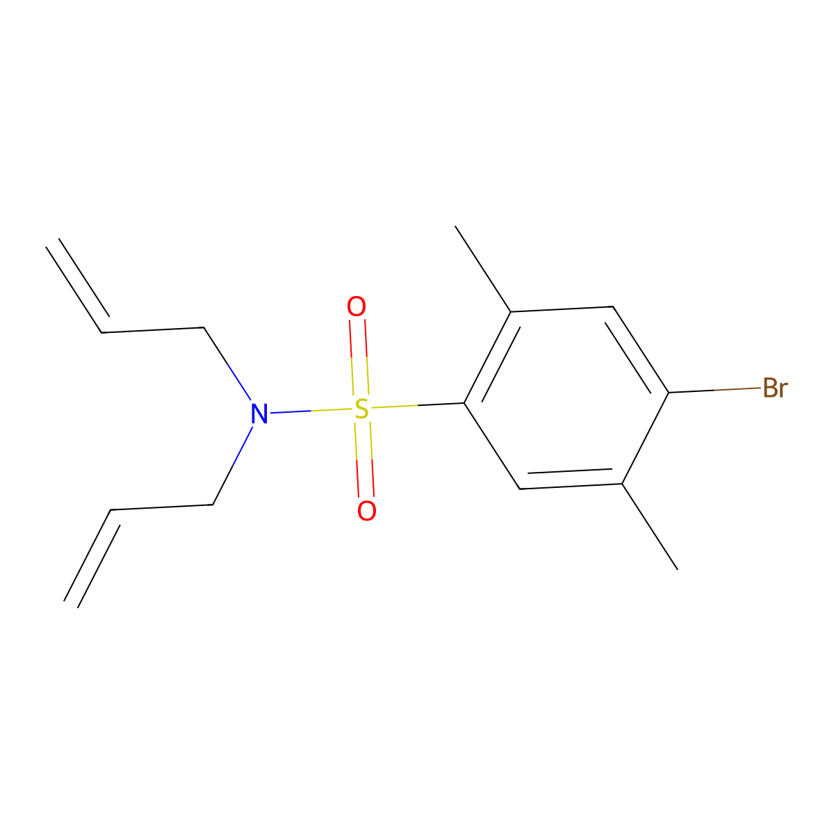 4-bromo-2,5-dimethyl-N,N-bis(prop-2-enyl)benzenesulfonamide molecular structure, CAS 1206147-94-5