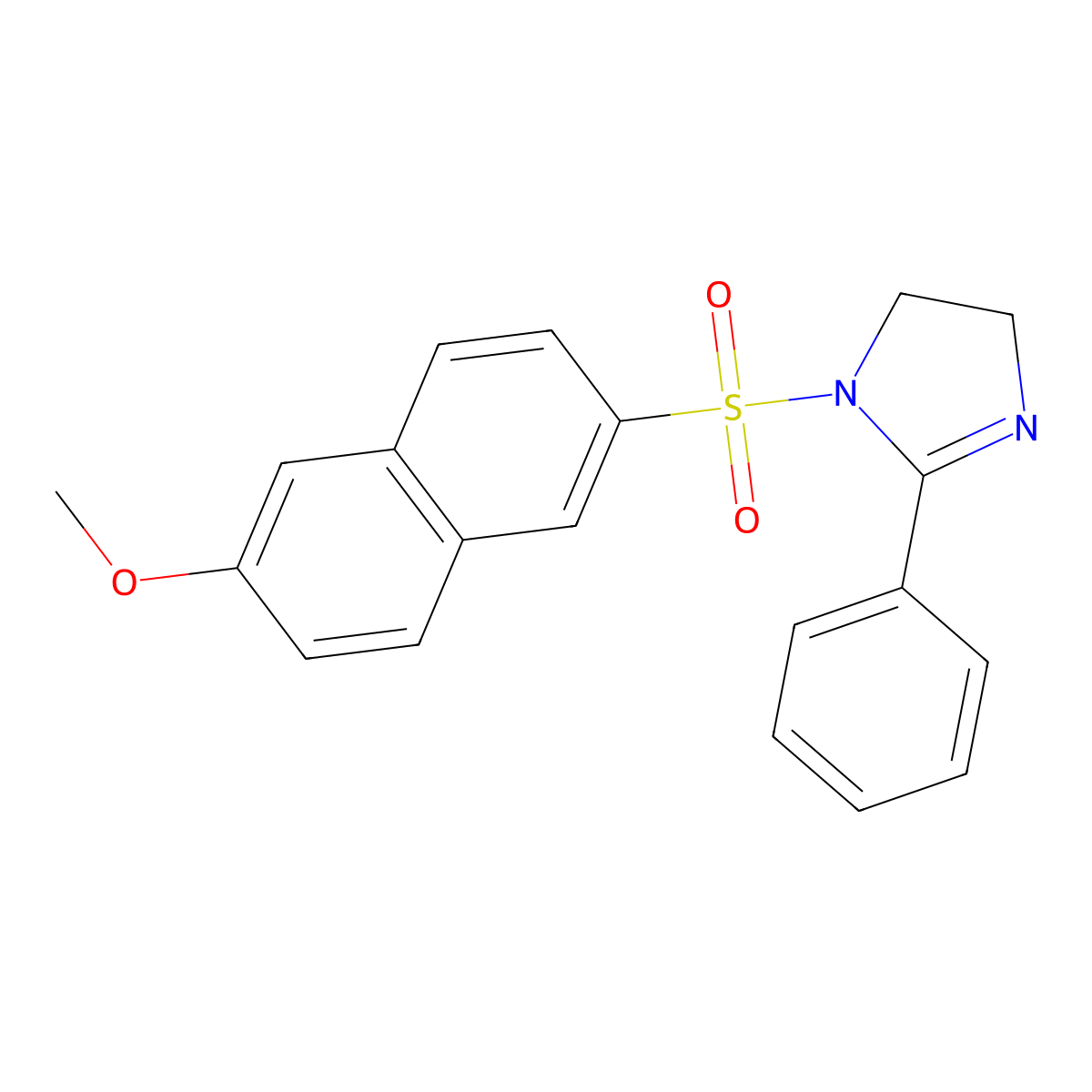 1-[(6-methoxy-2-naphthyl)sulfonyl]-2-phenyl-4,5-dihydro-1H-imidazole molecular structure, CAS 1206148-20-0