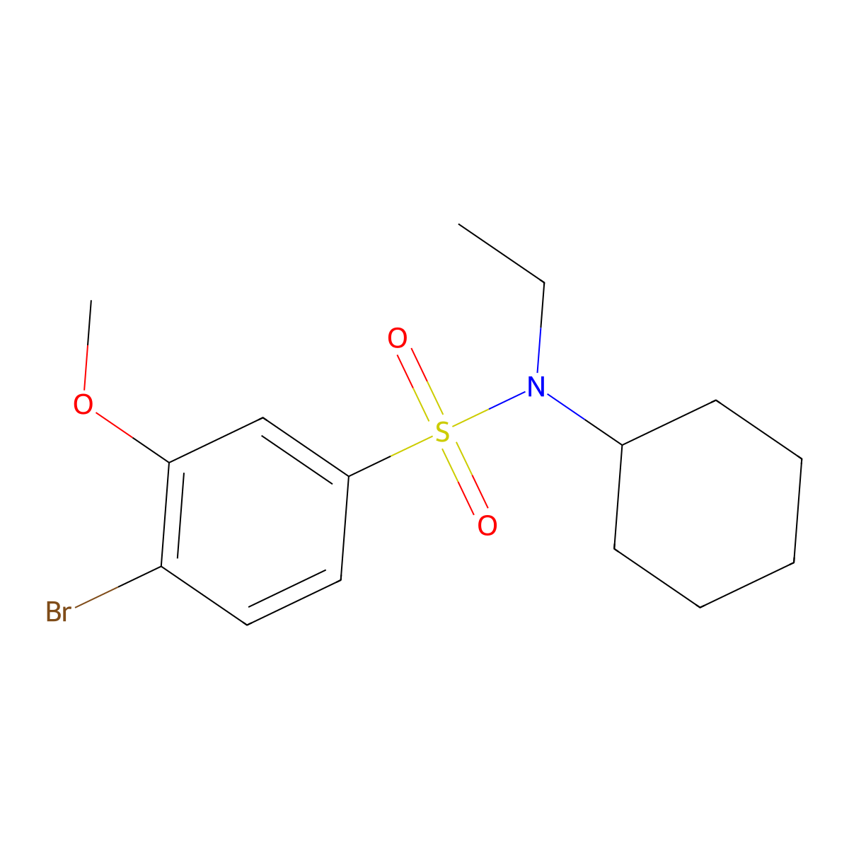 [(4-Bromo-3-methoxyphenyl)sulfonyl]cyclohexylethylamine molecular structure, CAS 1206148-37-9