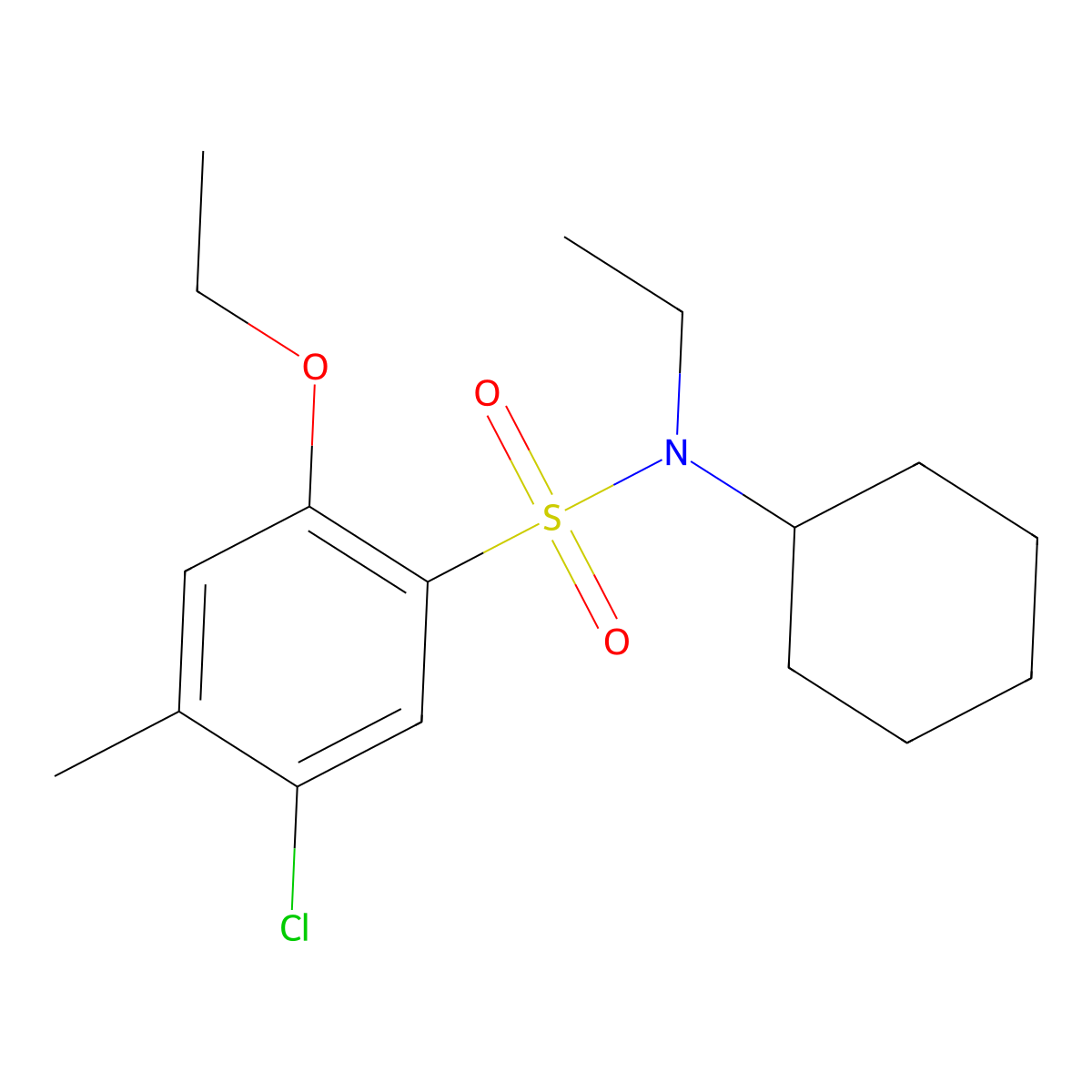 [(5-Chloro-2-ethoxy-4-methylphenyl)sulfonyl]cyclohexylethylamine molecular structure, CAS 1206148-54-0