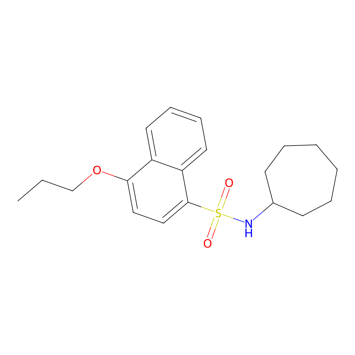 Cycloheptyl[(4-propoxynaphthyl)sulfonyl]amine molecular structure, CAS 1206148-72-2