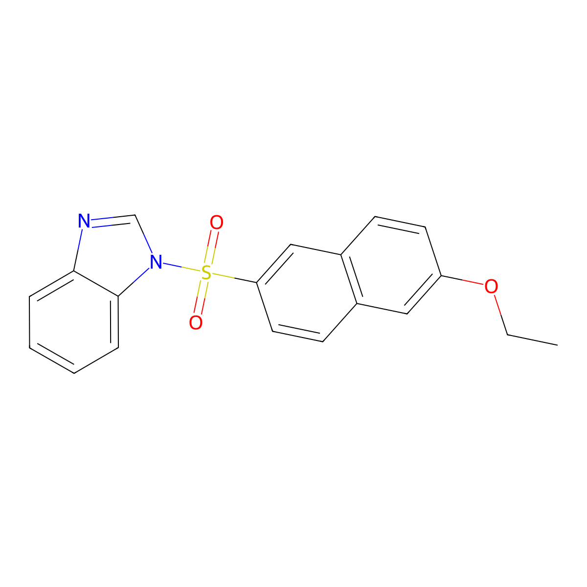 1-[(6-ethoxynaphthalen-2-yl)sulfonyl]-1H-1,3-benzodiazole molecular structure, CAS 1206148-76-6