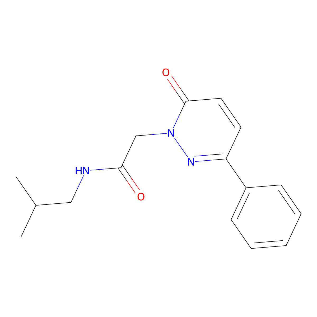 N-isobutyl-2-(6-oxo-3-phenyl-1(6H)-pyridazinyl)acetamide molecular structure, CAS 1206148-80-2