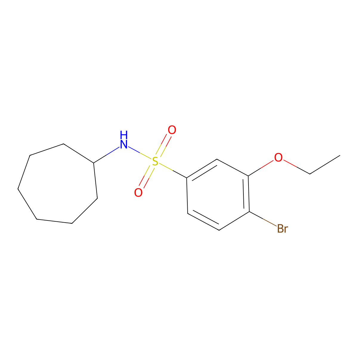 [(4-Bromo-3-ethoxyphenyl)sulfonyl]cycloheptylamine molecular structure, CAS 1206148-82-4
