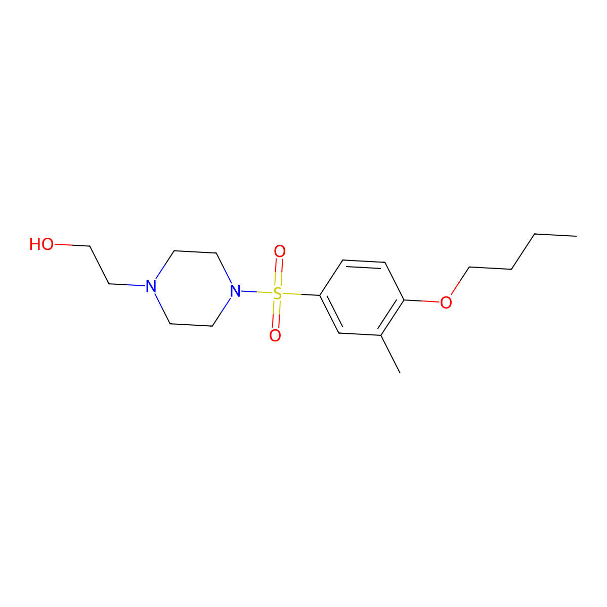 2-{4-[(4-Butoxy-3-methylphenyl)sulfonyl]-1-piperazinyl}ethanol molecular structure, CAS 1206149-16-7