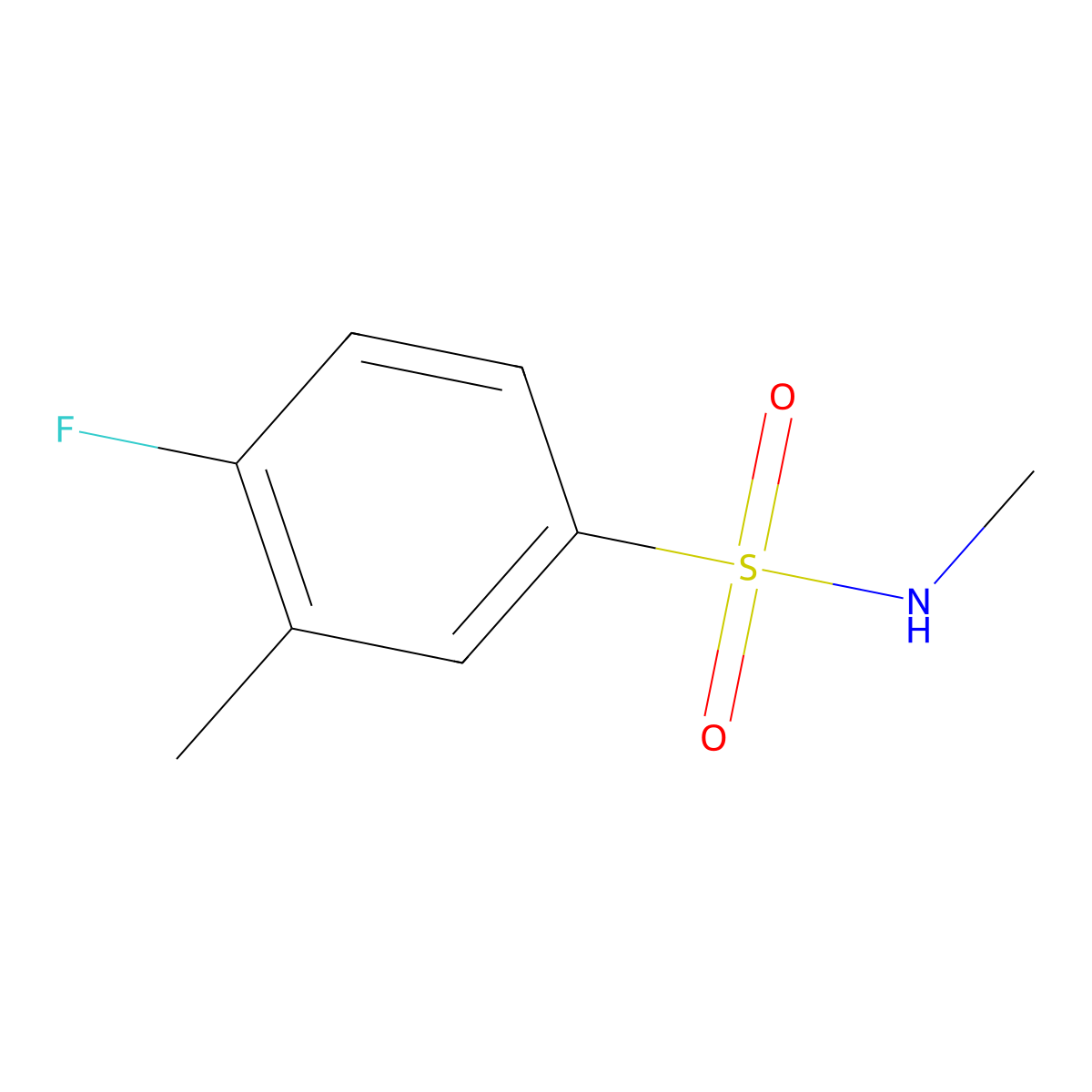 4-fluoro-N,3-dimethylbenzenesulfonamide molecular structure, CAS 1206149-25-8