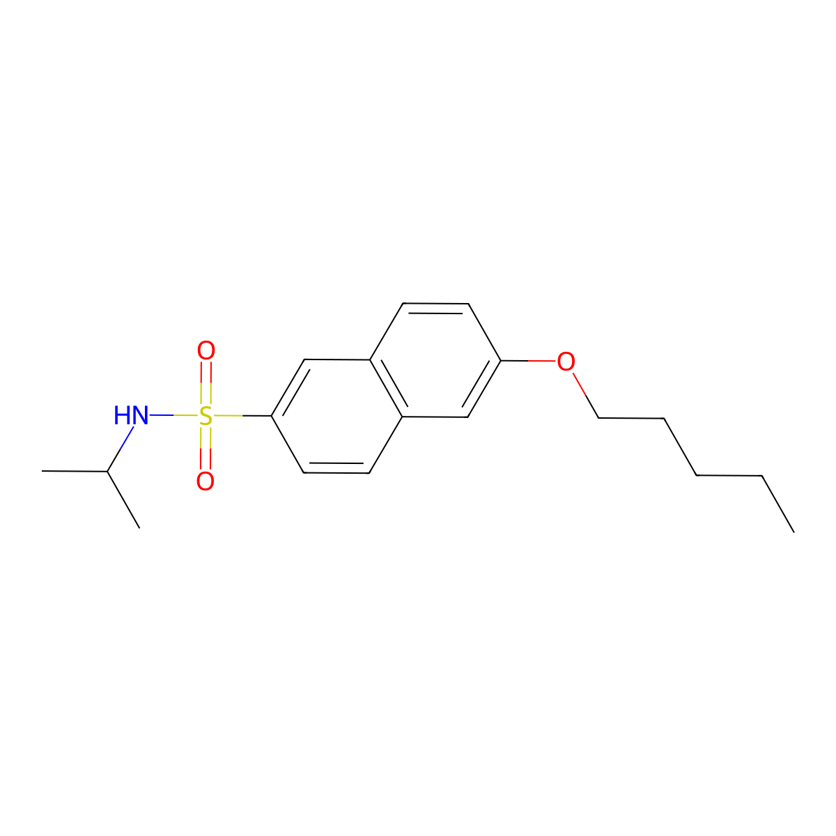 6-(pentyloxy)-N-(propan-2-yl)naphthalene-2-sulfonamide molecular structure, CAS 1206149-75-8