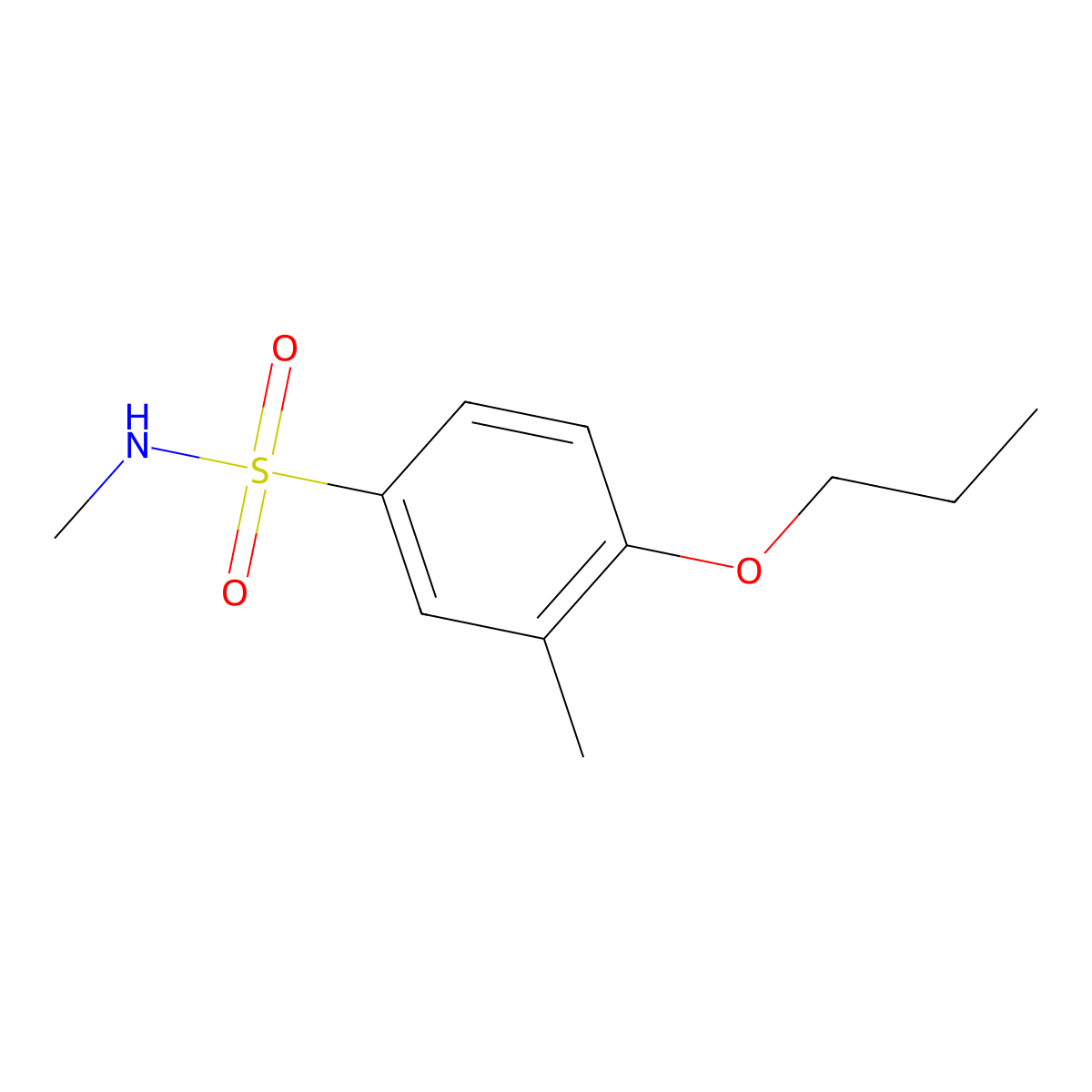 Methyl[(3-methyl-4-propoxyphenyl)sulfonyl]amine molecular structure, CAS 1206149-81-6