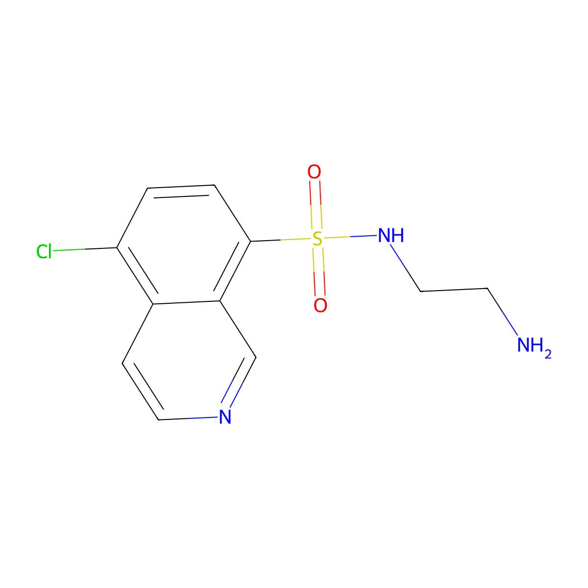 N-(2-Aminoethyl)-5-chloro-8-isoquinolinesulfonamide molecular structure, CAS 120615-25-0