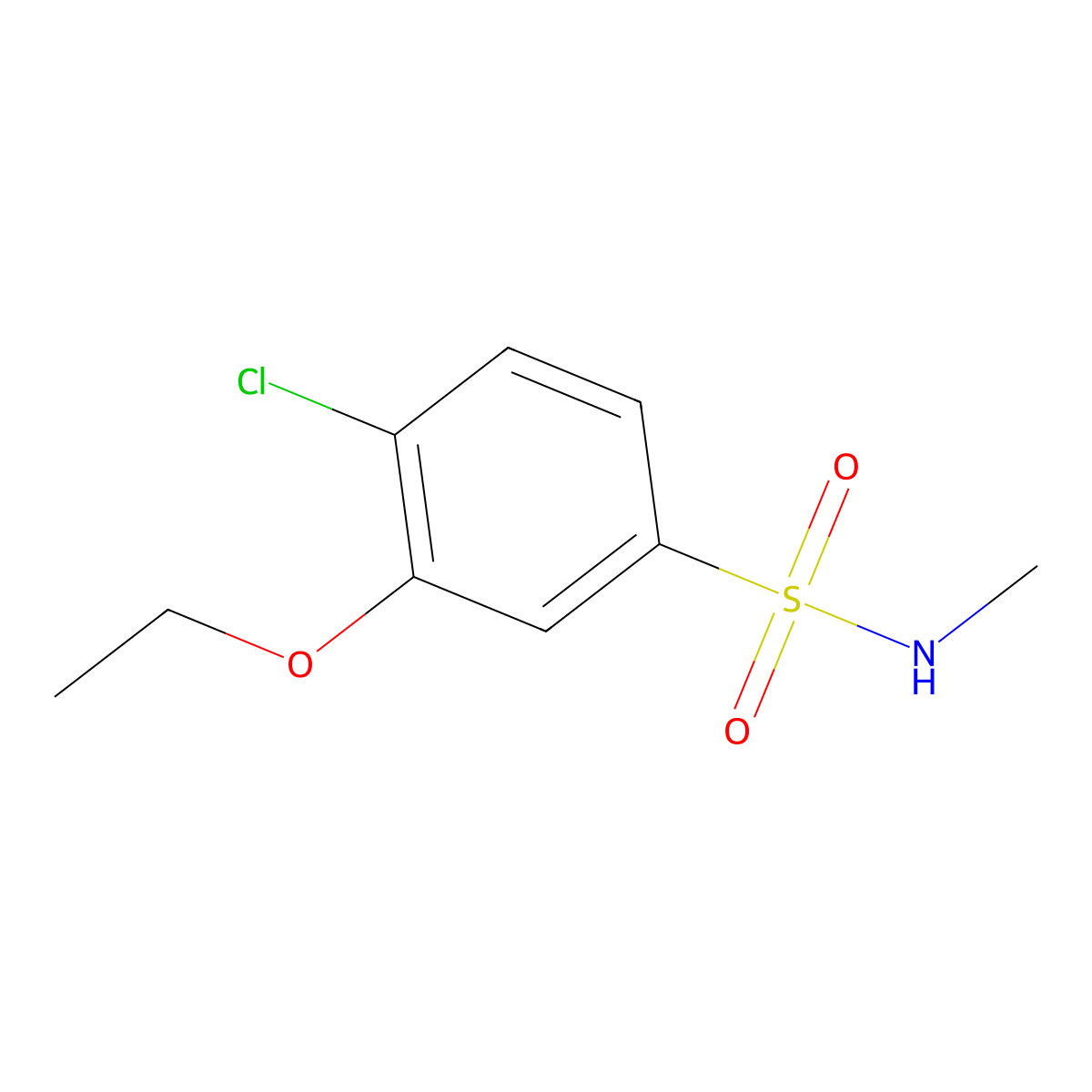 4-chloro-3-ethoxy-N-methylbenzenesulfonamide molecular structure, CAS 1206150-77-7
