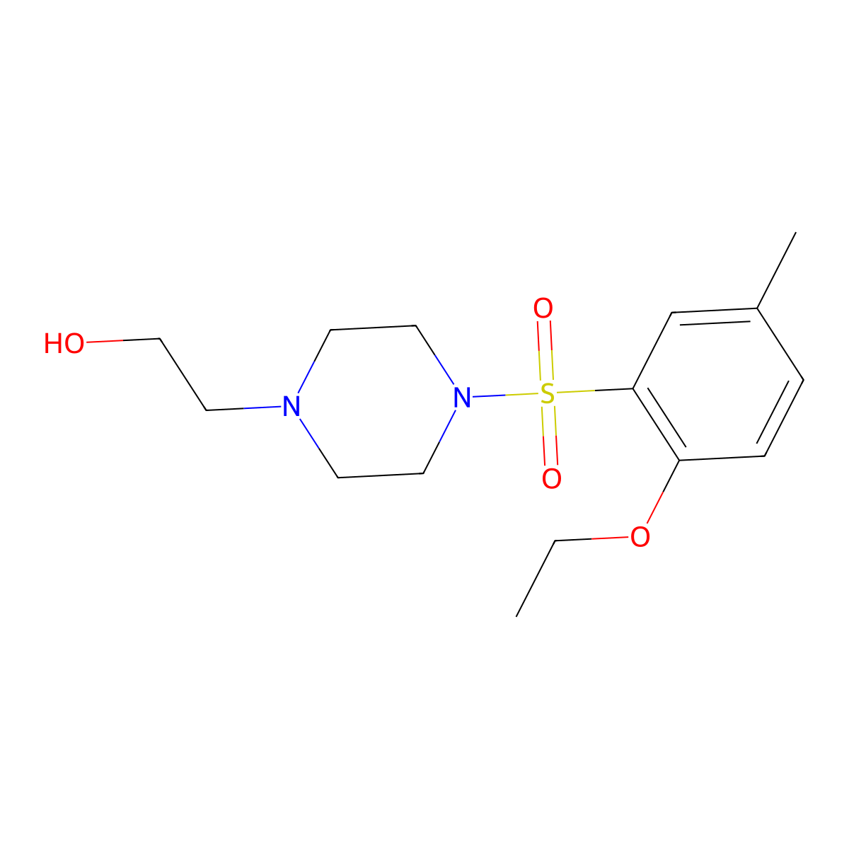 2-{4-[(2-Ethoxy-5-methylphenyl)sulfonyl]-1-piperazinyl}ethanol molecular structure, CAS 1206150-95-9