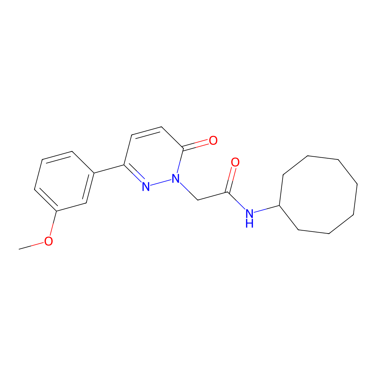 N-cyclooctyl-2-[3-(3-methoxyphenyl)-6-oxo-1(6H)-pyridazinyl]acetamide molecular structure, CAS 1206151-87-2