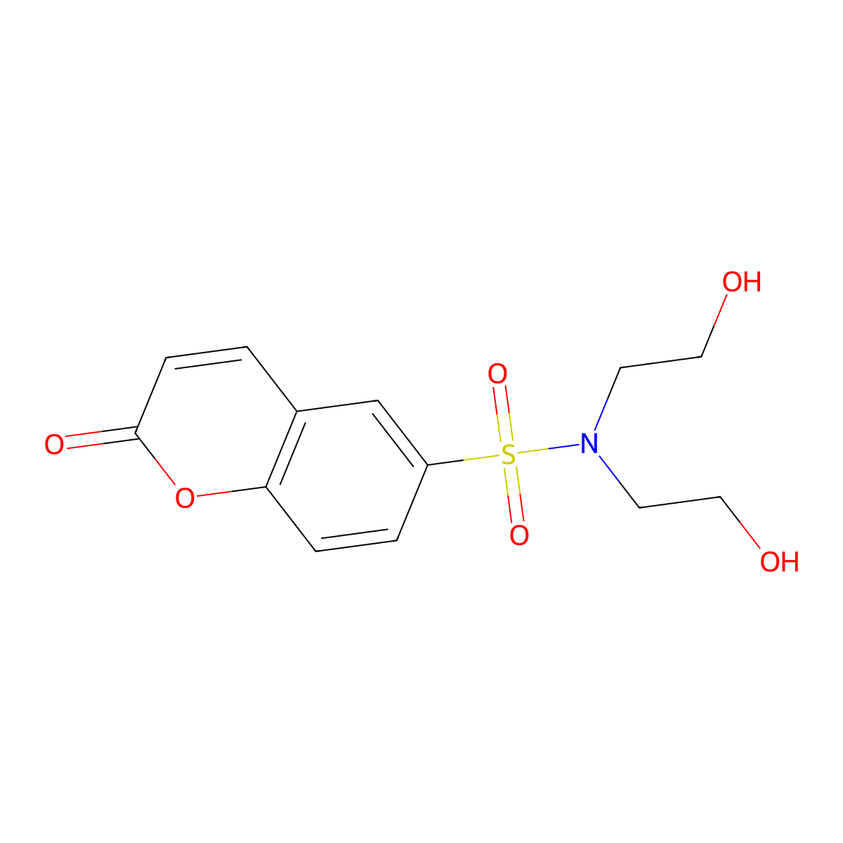 6-{[Bis(2-hydroxyethyl)amino]sulfonyl}chromen-2-one molecular structure, CAS 1206151-91-8