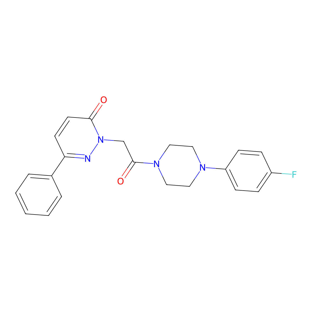 2-(2-(4-(4-fluorophenyl)piperazin-1-yl)-2-oxoethyl)-6-phenylpyridazin-3(2H)-one molecular structure, CAS 1206152-02-4