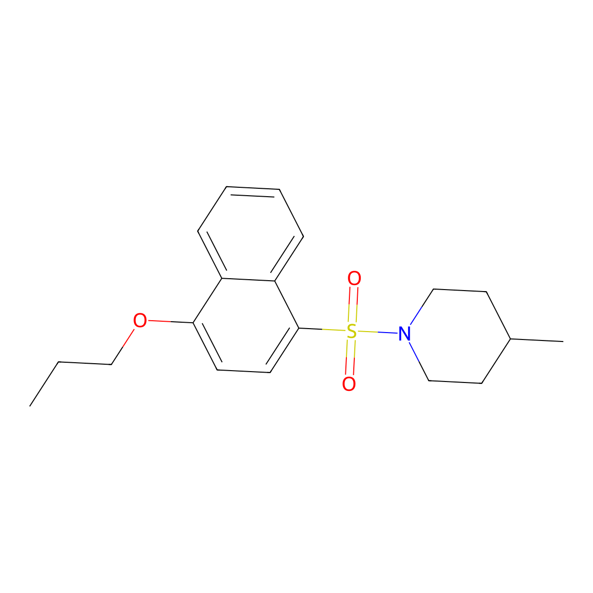 4-Methyl-1-[(4-propoxynaphthyl)sulfonyl]piperidine molecular structure, CAS 1206152-72-8