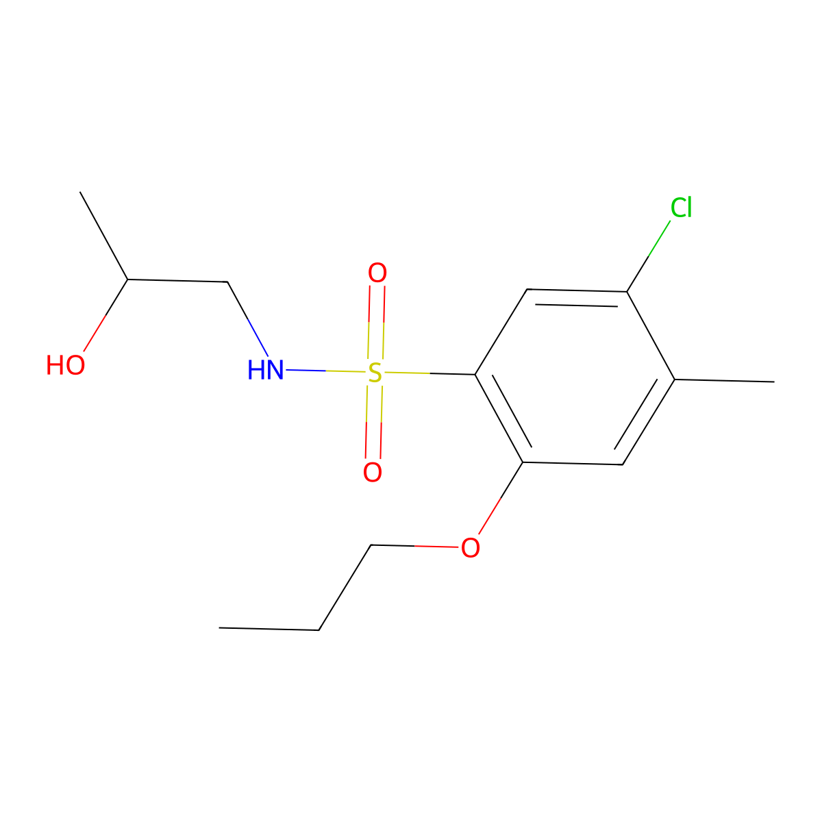 [(5-Chloro-4-methyl-2-propoxyphenyl)sulfonyl](2-hydroxypropyl)amine molecular structure, CAS 1206153-27-6