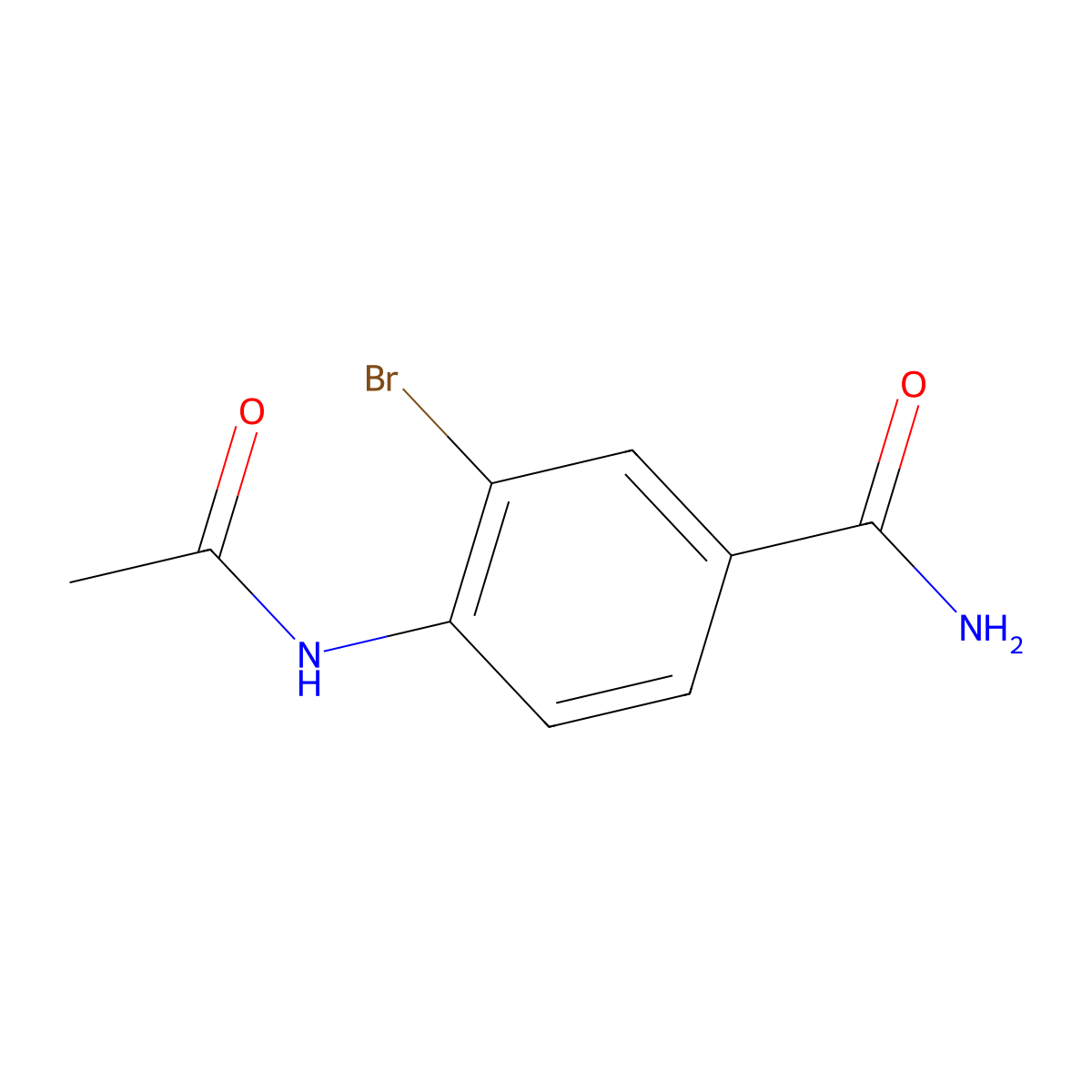 4-(Acetylamino)-3-bromobenzamide molecular structure, CAS 1206153-56-1