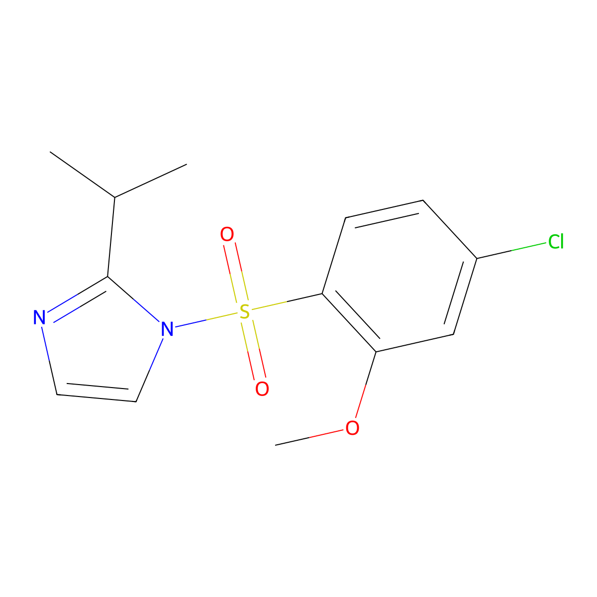 4-Chloro-2-methoxy-1-{[2-(methylethyl)imidazolyl]sulfonyl}benzene molecular structure, CAS 1206153-94-7