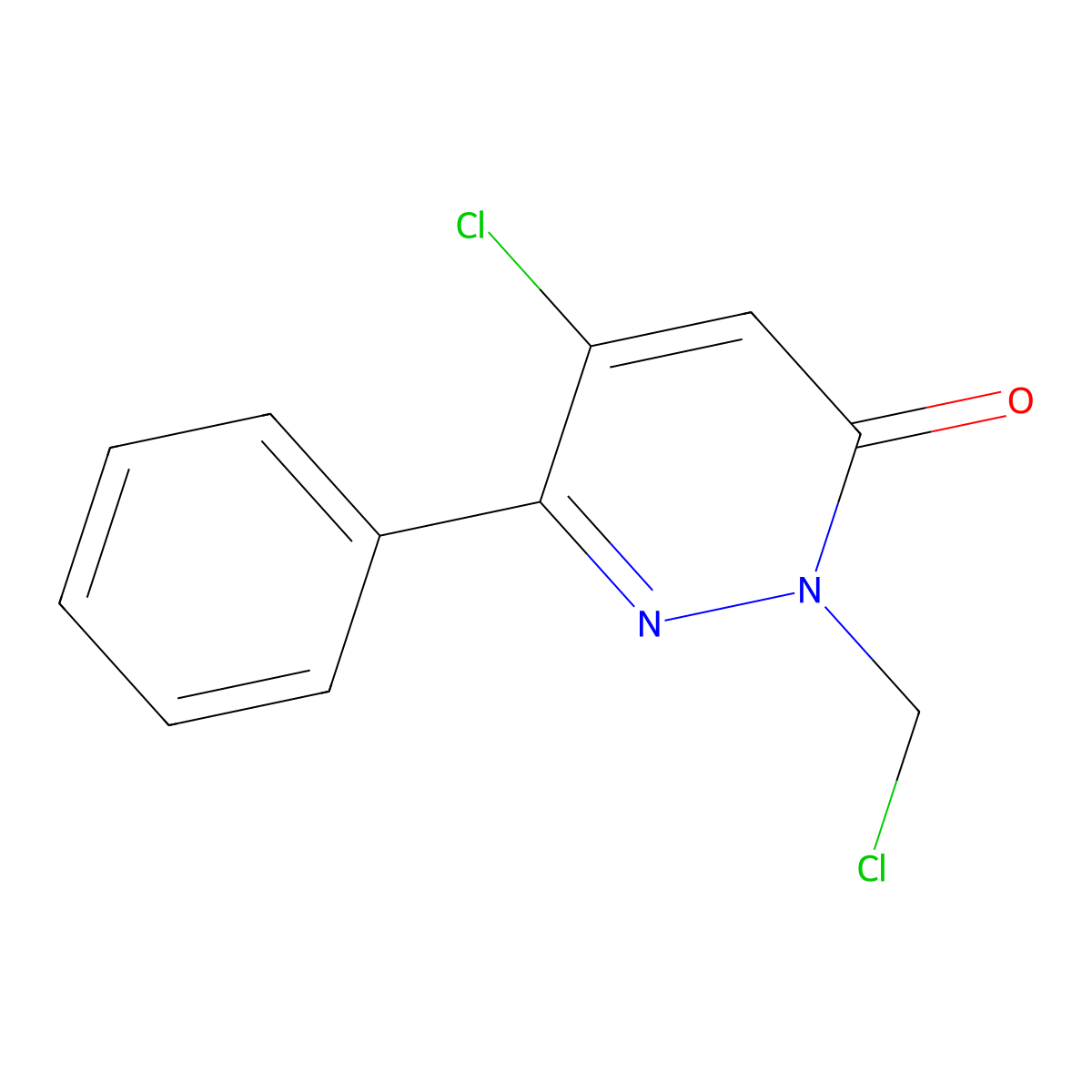 5-Chloro-2-chloromethyl-6-phenyl-2H-pyridazin-3-one molecular structure, CAS 1206156-64-0
